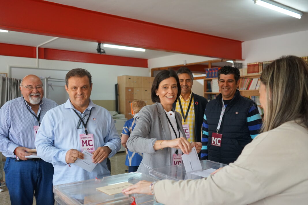 Esther Guzmán durante la jornada electoral del pasado 28M
