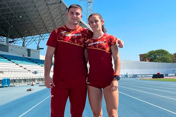 Jaime Mendoza y Eva Ibarra. Fotos: UCAM Atletismo Cartagena