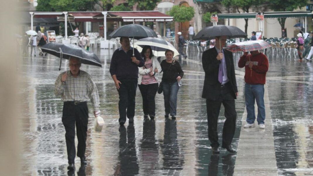 Imagen de archivo de lluvias en la ciudad de Murcia